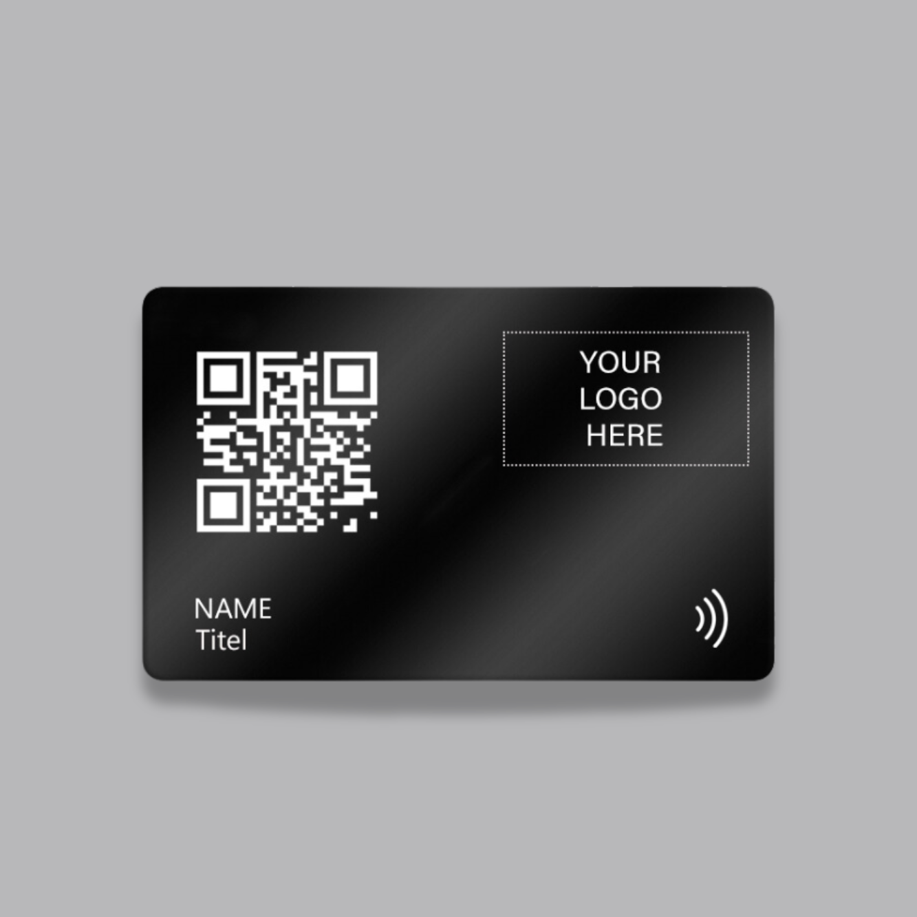 Black Matte PVC | Silver Print | Digital Business Card