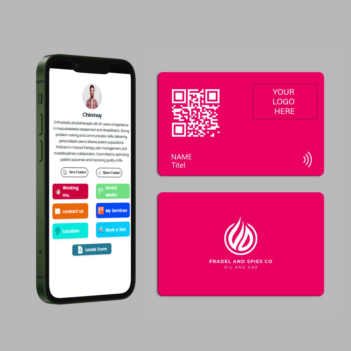 Pink Digital Business Card | PVC Card