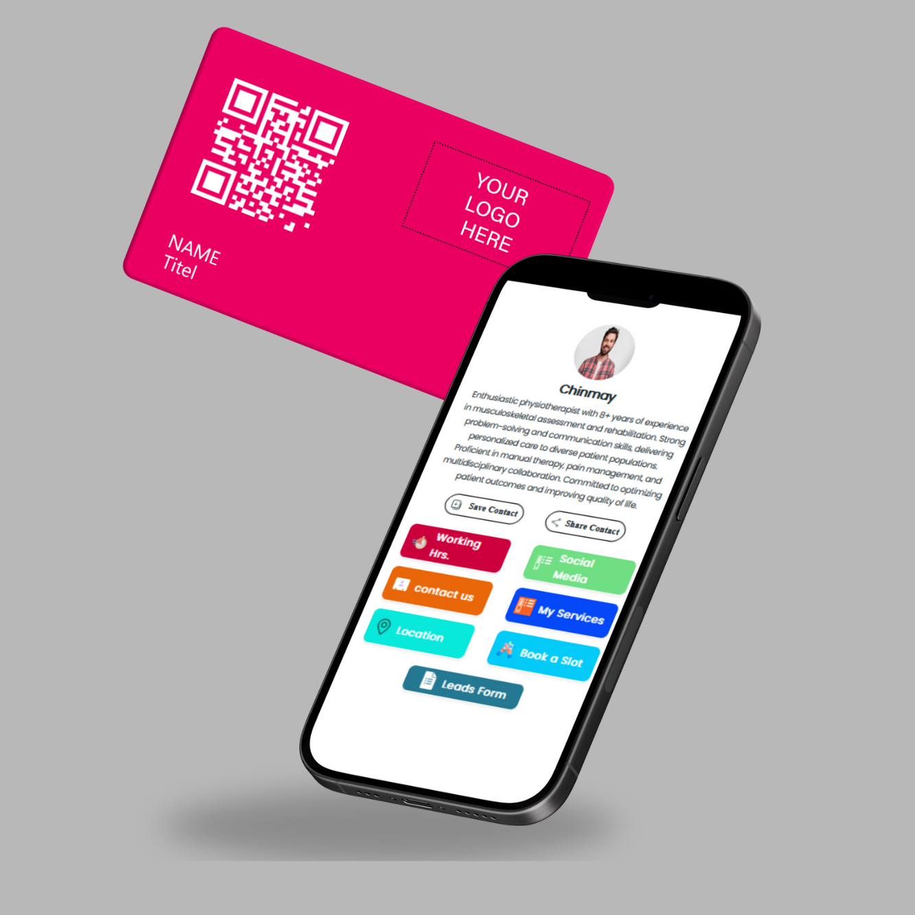 Pink Digital Business Card | PVC Card