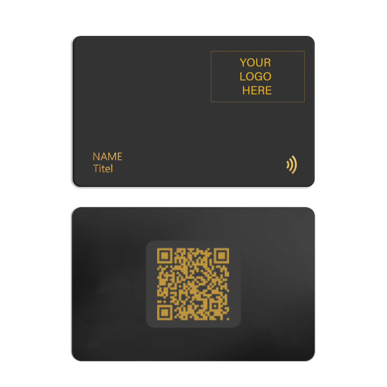 Black Metal Digital Business Card | Gold Etch