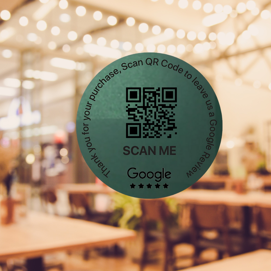 E-commerce Shipping Box Google Review Sticker Transparent Green | QR Code | 100 X 50mm stickers