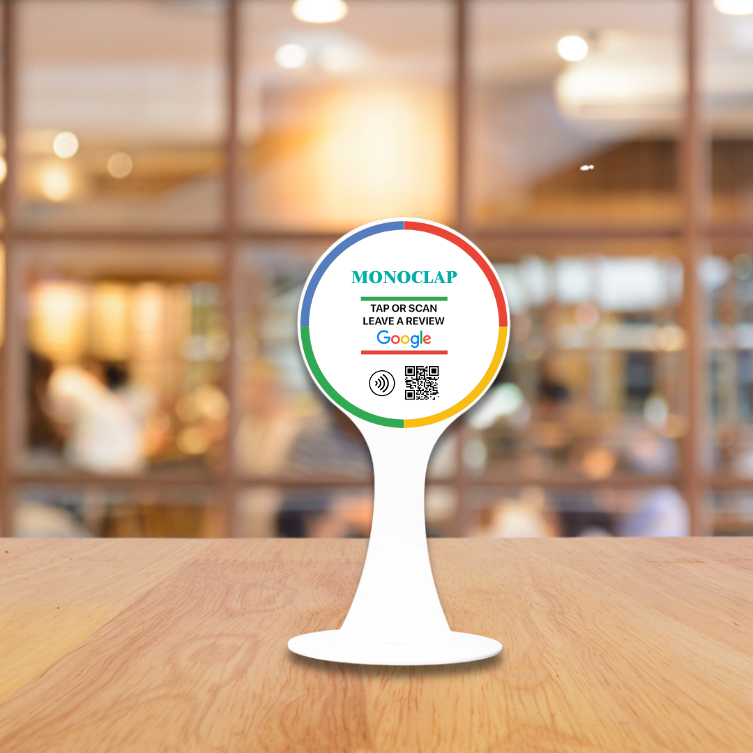 Acrylic Display Table Talker | Google Review NFC Tag