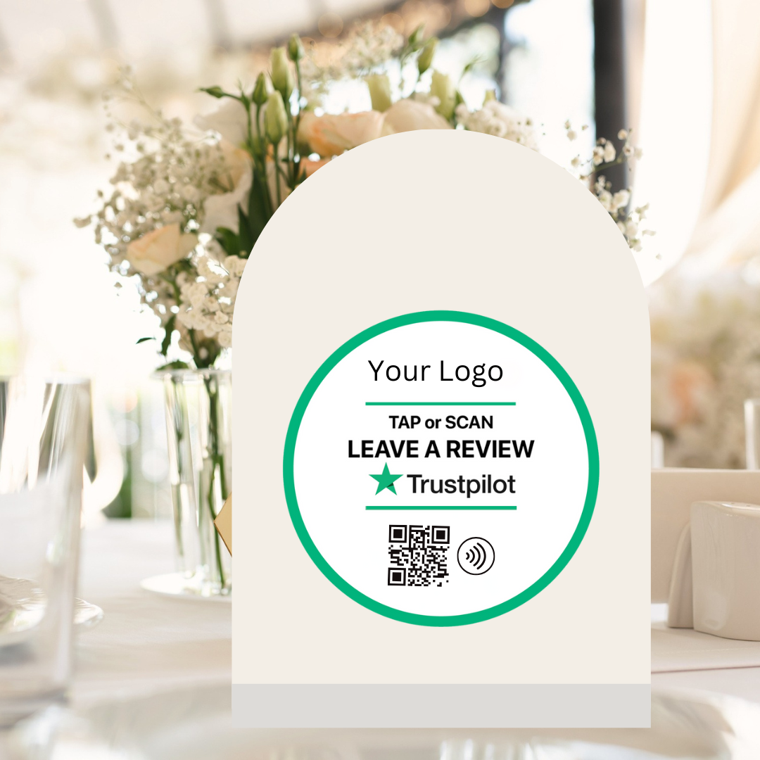 Review NFC Tag | Frosted Acrylic A5 Table Talkers