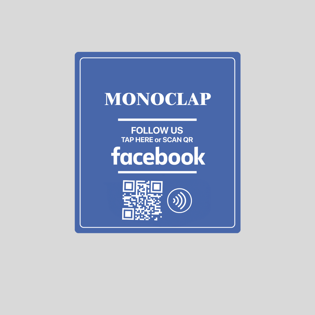 Facebook Square NFC TAG 200mm | Increase your followers