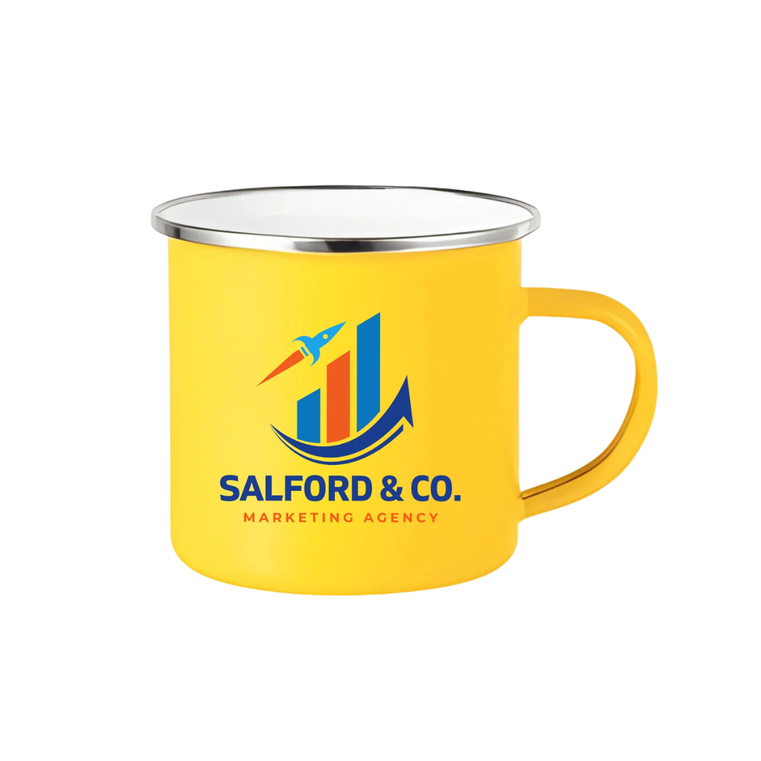 Enamel Mug Colours Company Logo printed