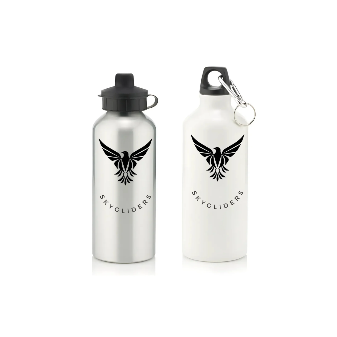 Aluminium Water Bottle With 2 Cap Styles - 600ml