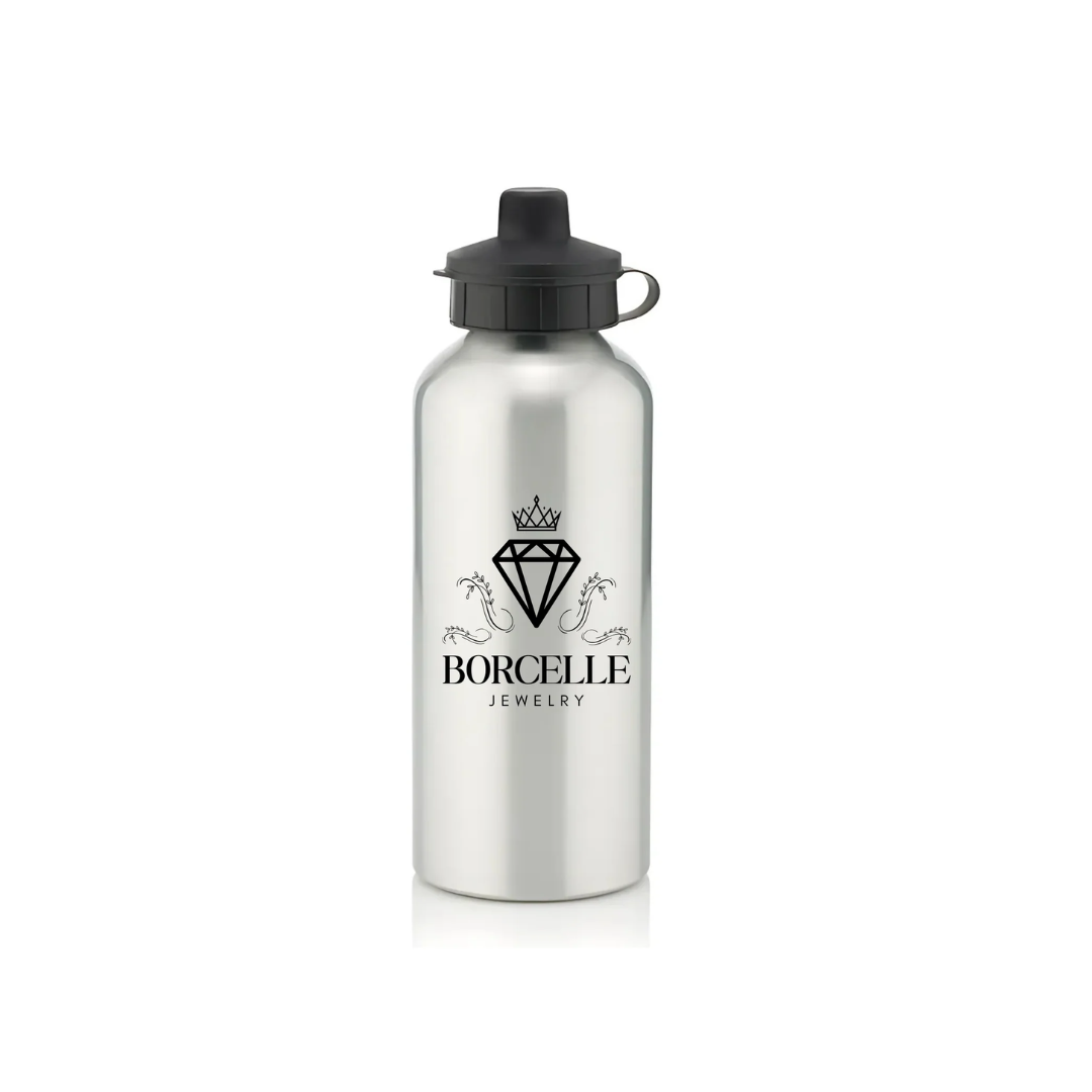 Aluminium Water Bottle With 2 Cap Styles - 600ml