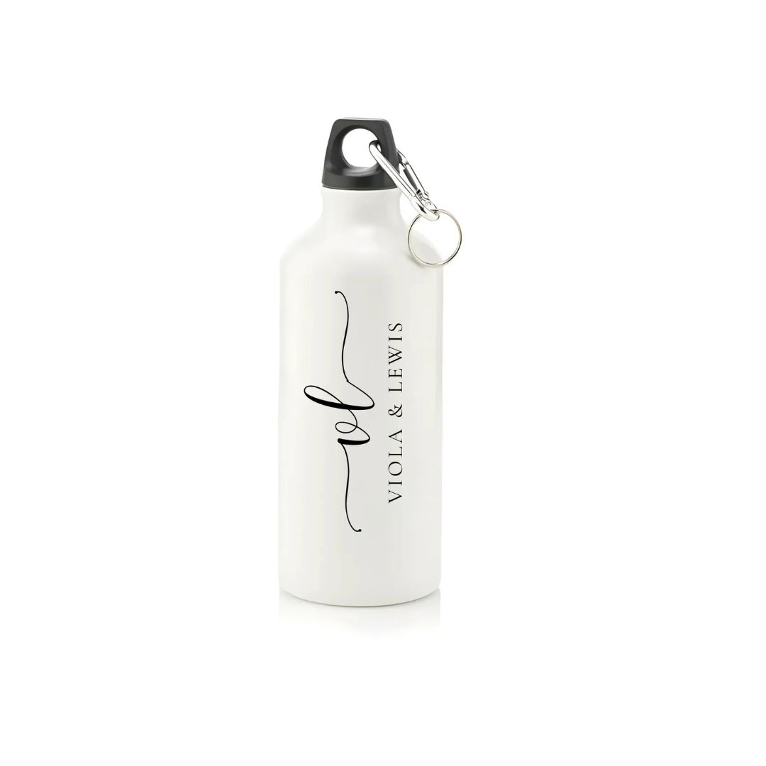 Aluminium Water Bottle With 2 Cap Styles - 600ml