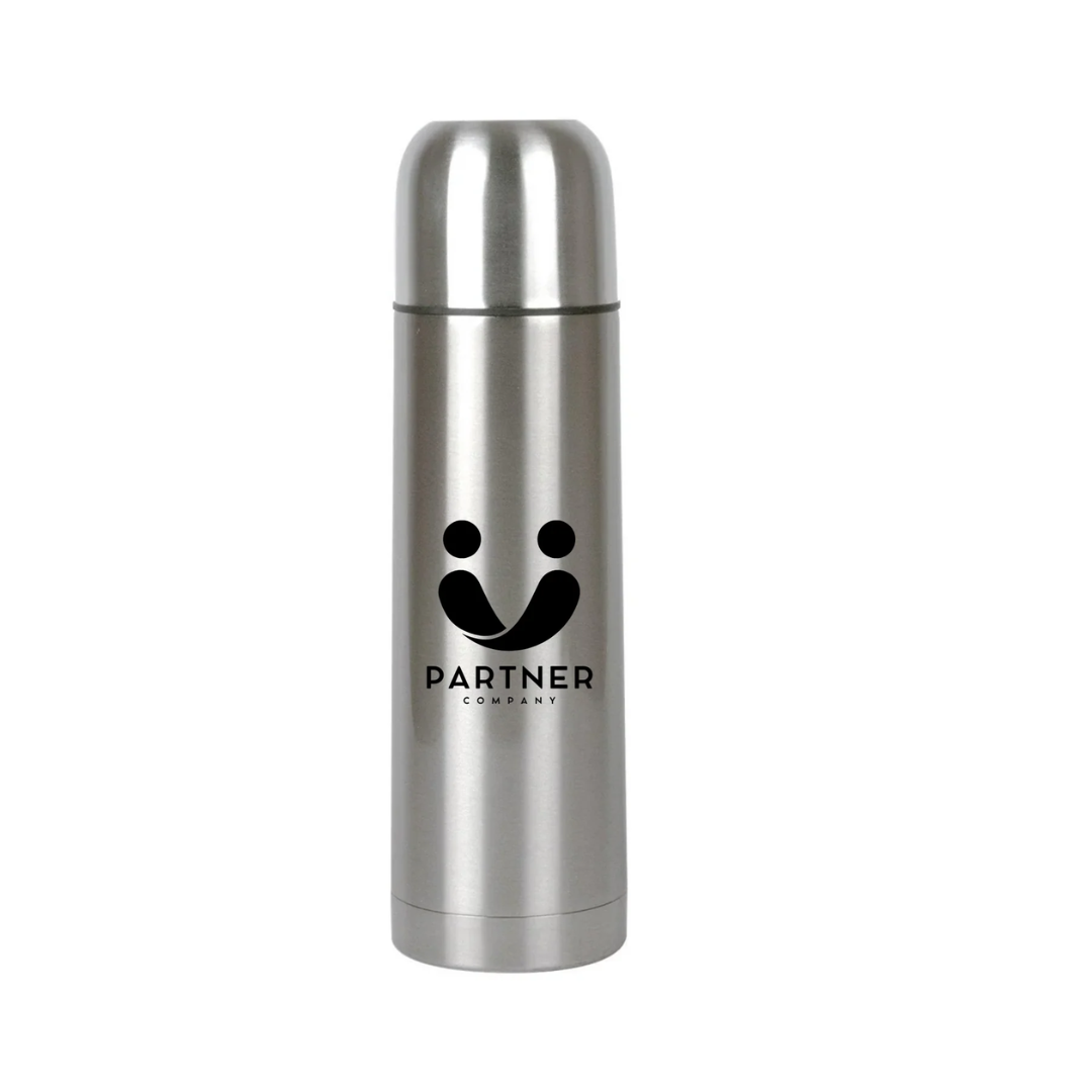 Thermal Flask Bottle - 500ml - FULL SILVER