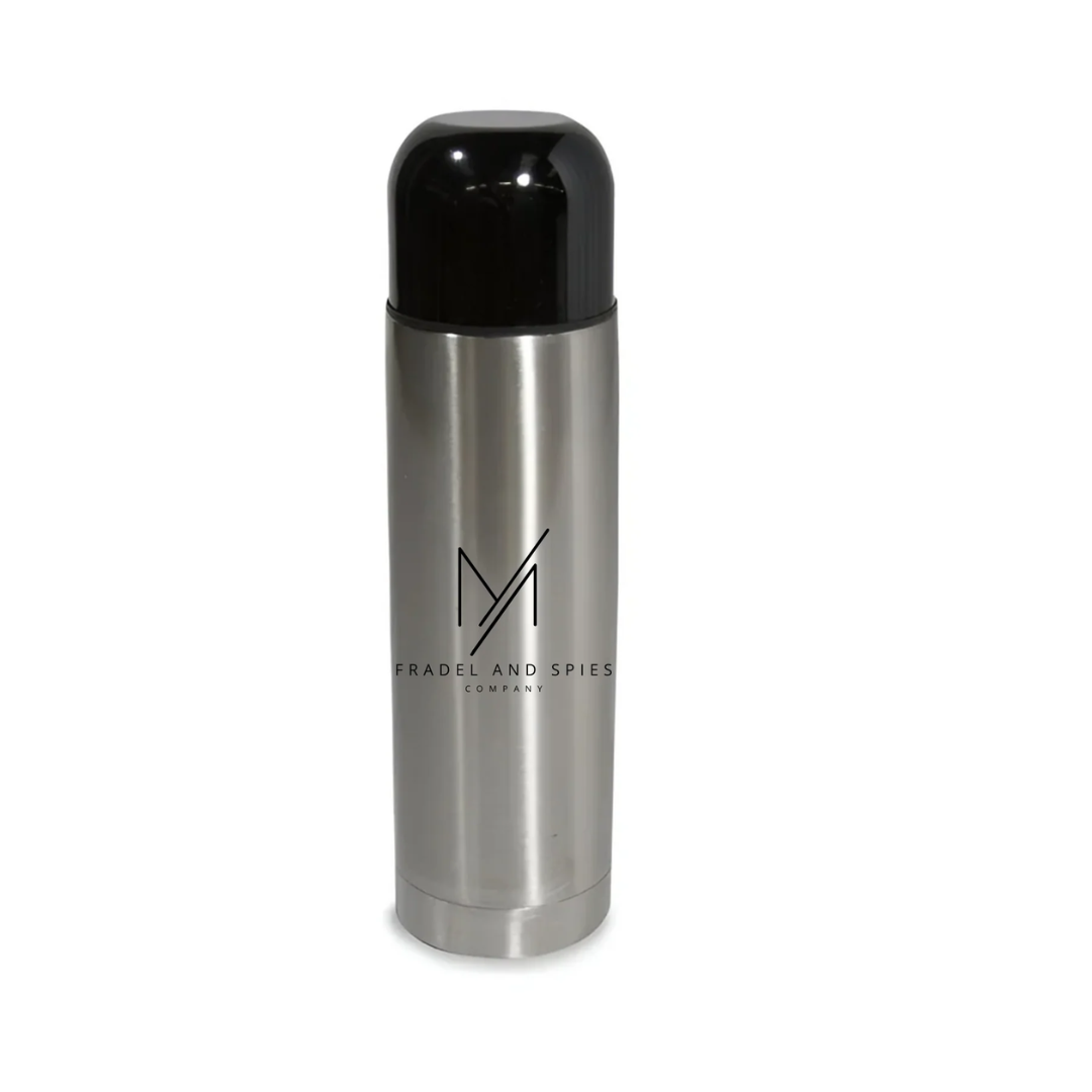 Thermal Flask Bottle - 500ml - BLACK LID/ SILVER BODY