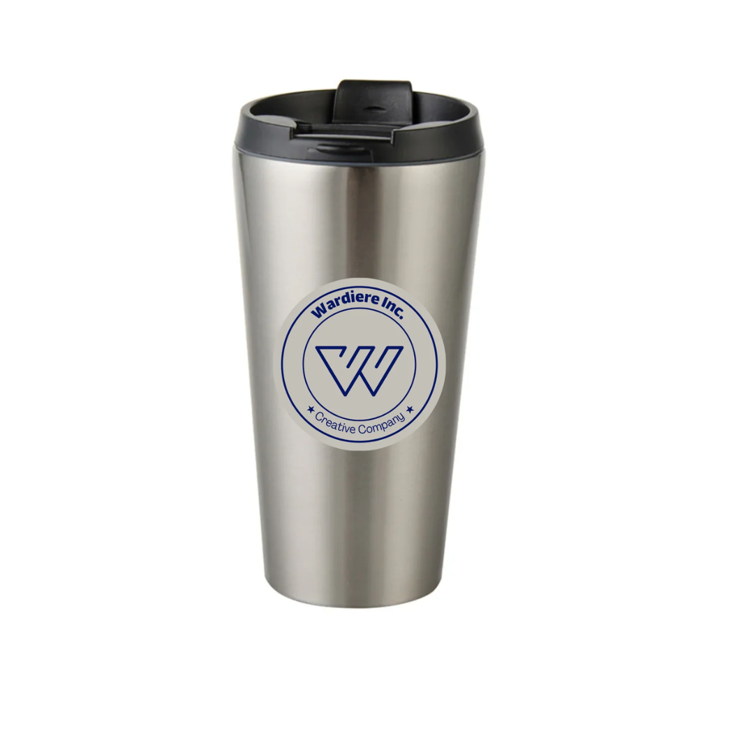 Mugs - STAINLESS STEEL - 16oz Tumbler with Lid - Silver