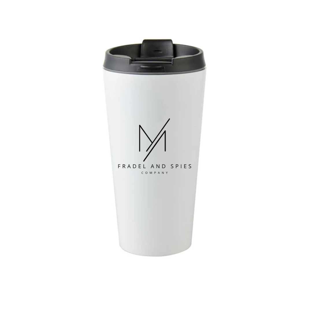 Mugs - STAINLESS STEEL - 16oz Tumbler with Lid - WHITE