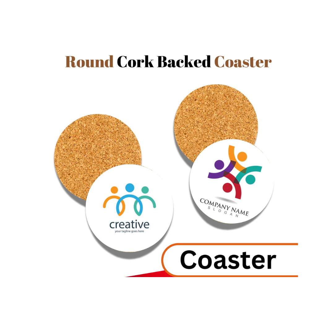 Round Cork Backed Coaster