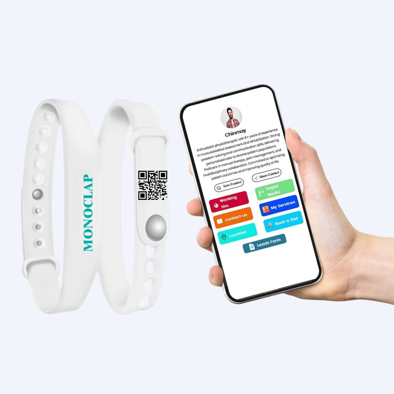 White Wristband | Digital Business Card